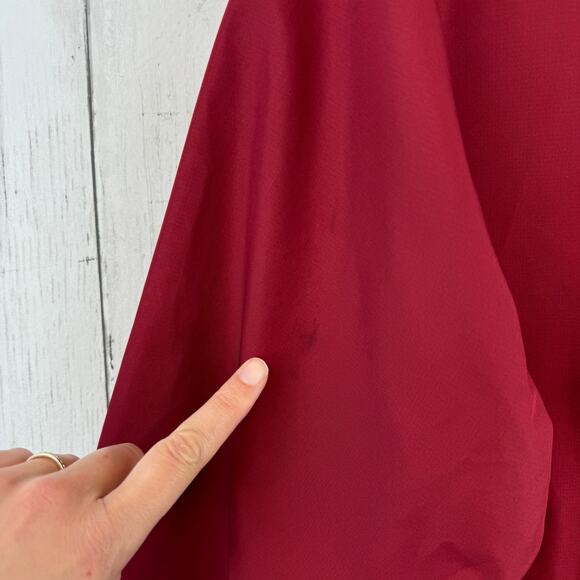 Eddie Bauer Red Packable Hooded Full Zip Waterproof Outdoors Jacket Size Large - Picture 10 of 14